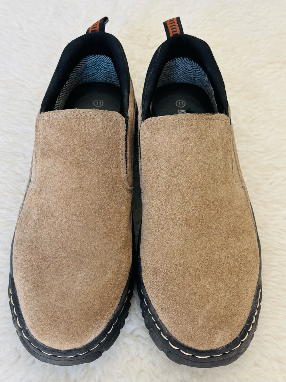 Khombu light Brown Suede Leather Slip On Shoes size 11 M